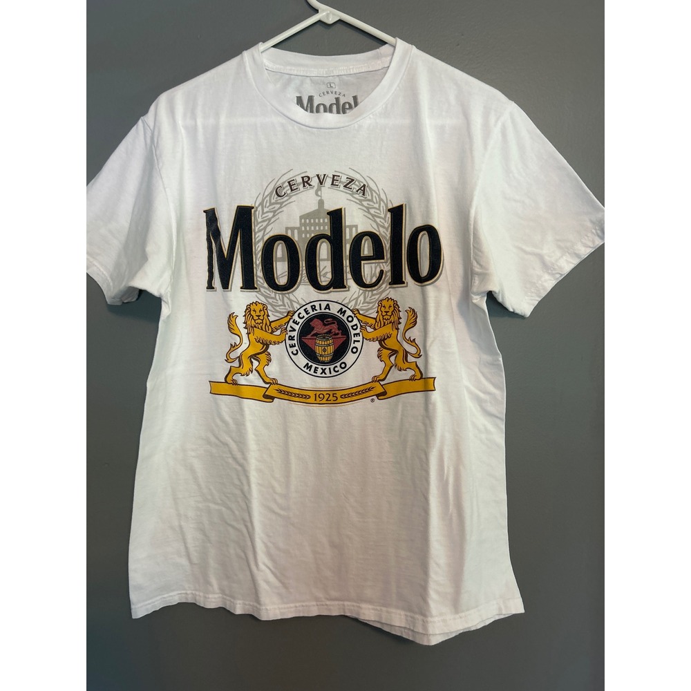 Ripple Junction Modelo Cerveza Mexico Graphic T-Shirt Mens Large White Cotton